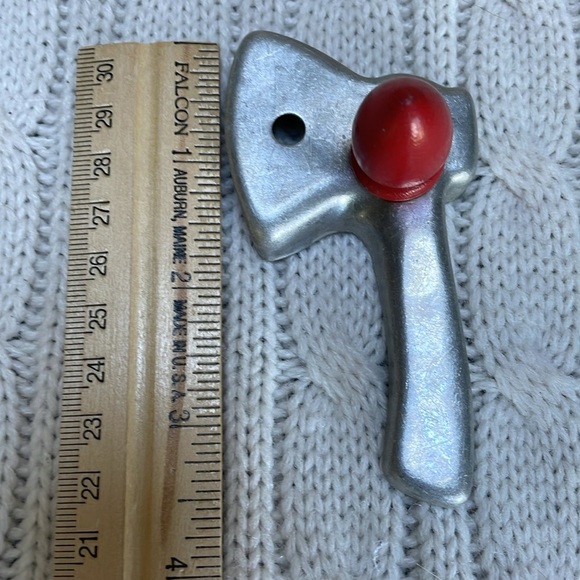 VTG Tomahawk Axe cookie cutter wooden red knob aluminum - Picture 2 of 7